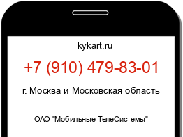 Информация о номере телефона +7 (910) 479-83-01: регион, оператор