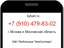 Информация о номере телефона +7 (910) 479-83-02: регион, оператор