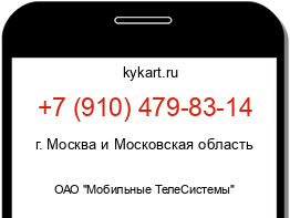 Информация о номере телефона +7 (910) 479-83-14: регион, оператор