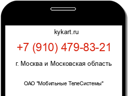 Информация о номере телефона +7 (910) 479-83-21: регион, оператор