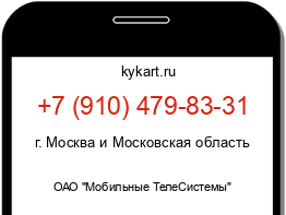Информация о номере телефона +7 (910) 479-83-31: регион, оператор