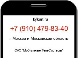 Информация о номере телефона +7 (910) 479-83-40: регион, оператор