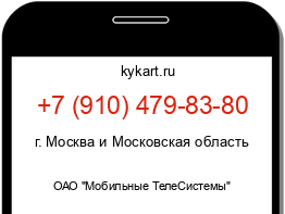 Информация о номере телефона +7 (910) 479-83-80: регион, оператор