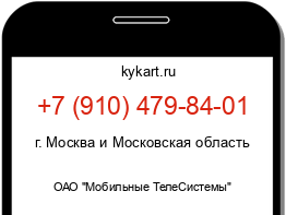 Информация о номере телефона +7 (910) 479-84-01: регион, оператор