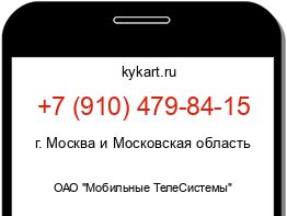 Информация о номере телефона +7 (910) 479-84-15: регион, оператор