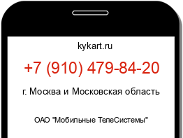 Информация о номере телефона +7 (910) 479-84-20: регион, оператор