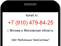 Информация о номере телефона +7 (910) 479-84-25: регион, оператор