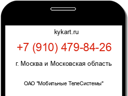 Информация о номере телефона +7 (910) 479-84-26: регион, оператор