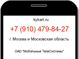 Информация о номере телефона +7 (910) 479-84-27: регион, оператор