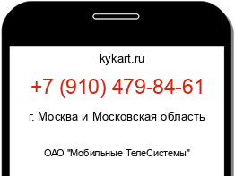 Информация о номере телефона +7 (910) 479-84-61: регион, оператор