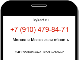 Информация о номере телефона +7 (910) 479-84-71: регион, оператор