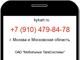 Информация о номере телефона +7 (910) 479-84-78: регион, оператор