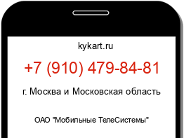 Информация о номере телефона +7 (910) 479-84-81: регион, оператор