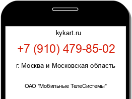 Информация о номере телефона +7 (910) 479-85-02: регион, оператор
