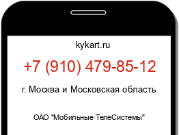 Информация о номере телефона +7 (910) 479-85-12: регион, оператор