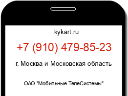 Информация о номере телефона +7 (910) 479-85-23: регион, оператор