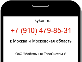 Информация о номере телефона +7 (910) 479-85-31: регион, оператор