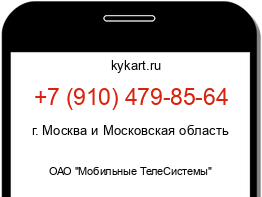 Информация о номере телефона +7 (910) 479-85-64: регион, оператор