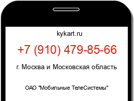 Информация о номере телефона +7 (910) 479-85-66: регион, оператор