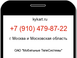 Информация о номере телефона +7 (910) 479-87-22: регион, оператор
