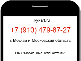 Информация о номере телефона +7 (910) 479-87-27: регион, оператор