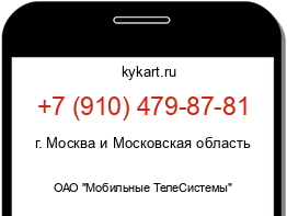 Информация о номере телефона +7 (910) 479-87-81: регион, оператор