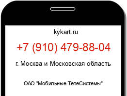 Информация о номере телефона +7 (910) 479-88-04: регион, оператор