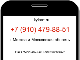 Информация о номере телефона +7 (910) 479-88-51: регион, оператор