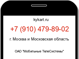 Информация о номере телефона +7 (910) 479-89-02: регион, оператор