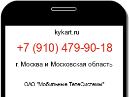 Информация о номере телефона +7 (910) 479-90-18: регион, оператор