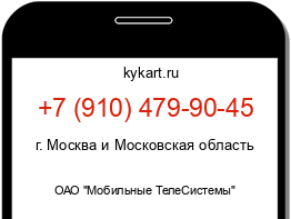 Информация о номере телефона +7 (910) 479-90-45: регион, оператор