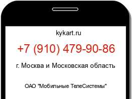 Информация о номере телефона +7 (910) 479-90-86: регион, оператор