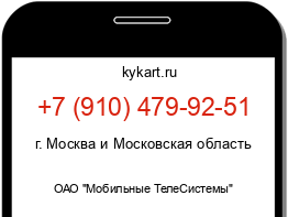 Информация о номере телефона +7 (910) 479-92-51: регион, оператор