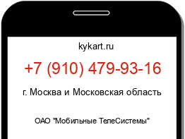 Информация о номере телефона +7 (910) 479-93-16: регион, оператор