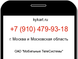 Информация о номере телефона +7 (910) 479-93-18: регион, оператор