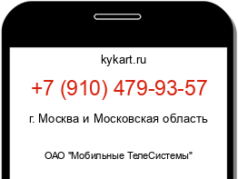 Информация о номере телефона +7 (910) 479-93-57: регион, оператор