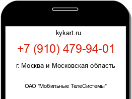 Информация о номере телефона +7 (910) 479-94-01: регион, оператор