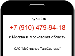 Информация о номере телефона +7 (910) 479-94-18: регион, оператор