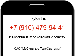 Информация о номере телефона +7 (910) 479-94-41: регион, оператор