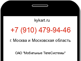 Информация о номере телефона +7 (910) 479-94-46: регион, оператор