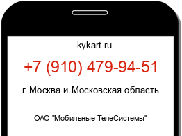 Информация о номере телефона +7 (910) 479-94-51: регион, оператор