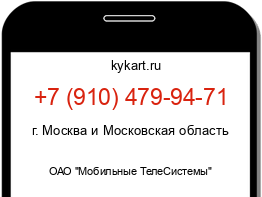 Информация о номере телефона +7 (910) 479-94-71: регион, оператор