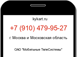 Информация о номере телефона +7 (910) 479-95-27: регион, оператор