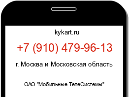 Информация о номере телефона +7 (910) 479-96-13: регион, оператор