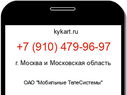 Информация о номере телефона +7 (910) 479-96-97: регион, оператор