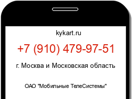 Информация о номере телефона +7 (910) 479-97-51: регион, оператор