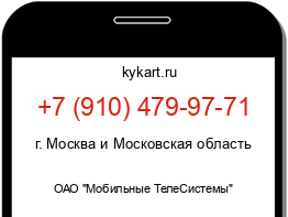 Информация о номере телефона +7 (910) 479-97-71: регион, оператор
