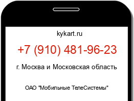 Информация о номере телефона +7 (910) 481-96-23: регион, оператор