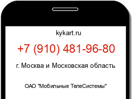 Информация о номере телефона +7 (910) 481-96-80: регион, оператор