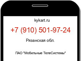 Информация о номере телефона +7 (910) 501-97-24: регион, оператор